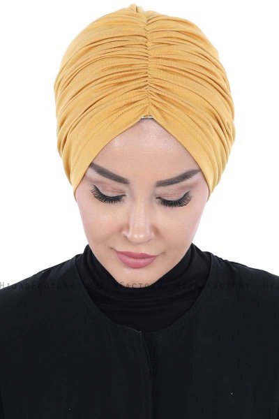 Jill - Sennepsgul Bomull Turban - Ayse Turban
