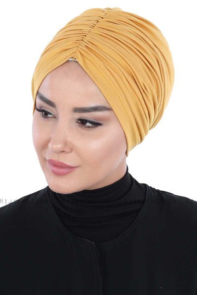 Jill - Sennepsgul Bomull Turban - Ayse Turban