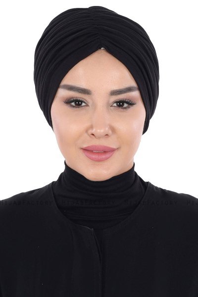 Jill - Svart Bomull Turban - Ayse Turban