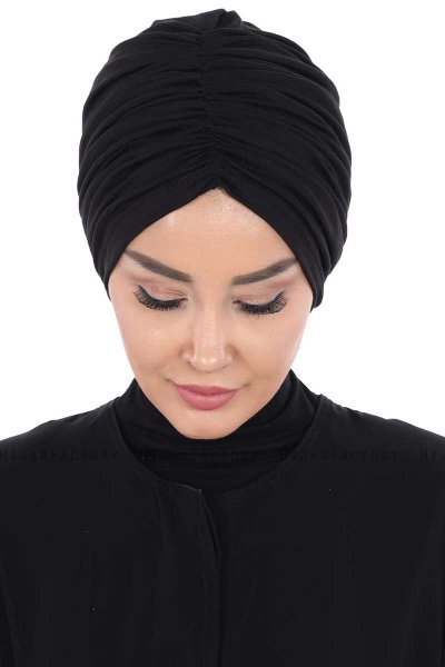Jill - Svart Bomull Turban - Ayse Turban