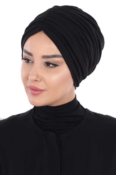 Jill - Svart Bomull Turban - Ayse Turban