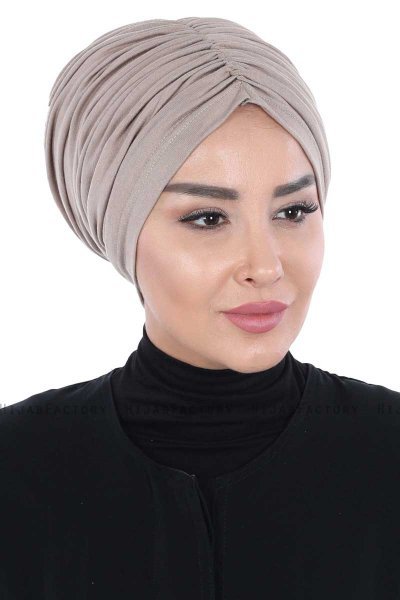Jill - Taupe Bomull Turban - Ayse Turban