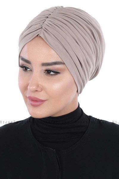 Jill - Taupe Bomull Turban - Ayse Turban