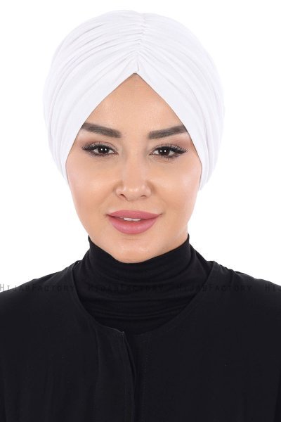 Jill - Hvit Bomull Turban - Ayse Turban