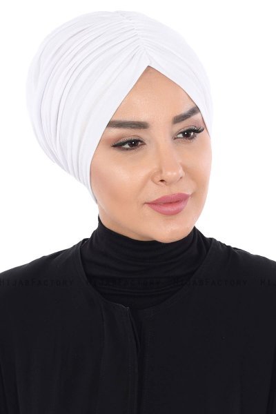Jill - Hvit Bomull Turban - Ayse Turban