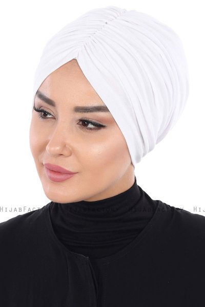 Jill - Hvit Bomull Turban - Ayse Turban