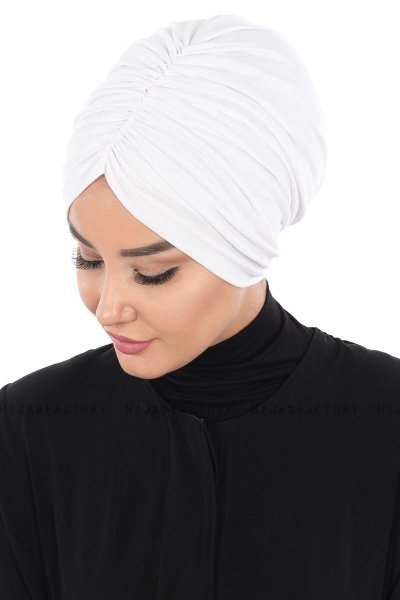 Jill - Hvit Bomull Turban - Ayse Turban