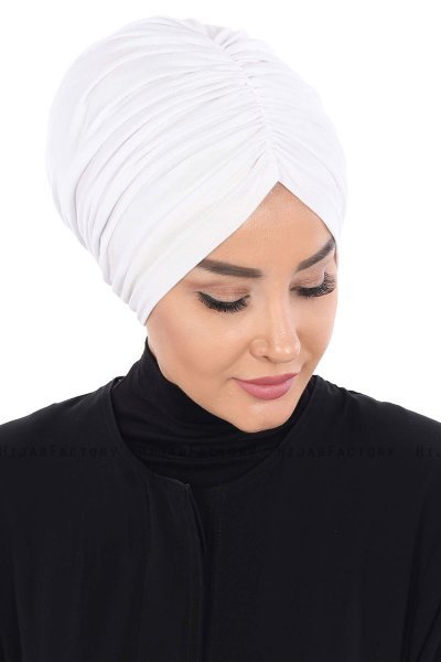 Jill - Hvit Bomull Turban - Ayse Turban