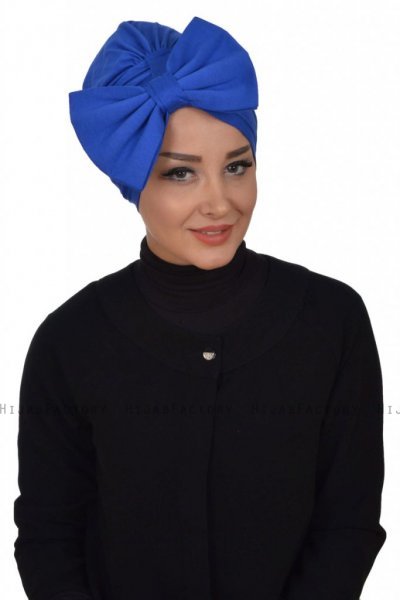 Julia - Blå Bomull Turban - Ayse Turban