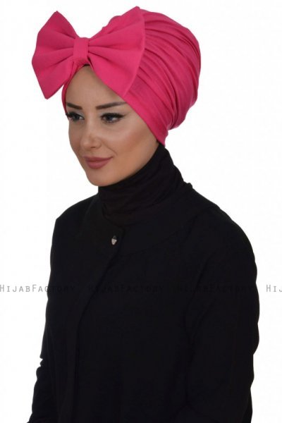 Julia - Fuchsia Bomull Turban - Ayse Turban