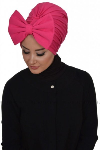 Julia - Fuchsia Bomull Turban - Ayse Turban