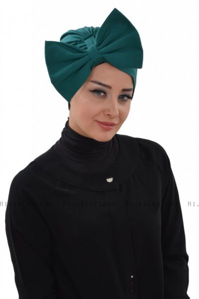 Julia - Mørk Grønn Bomull Turban - Ayse Turban