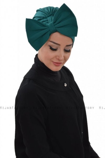Julia - Mørk Grønn Bomull Turban - Ayse Turban