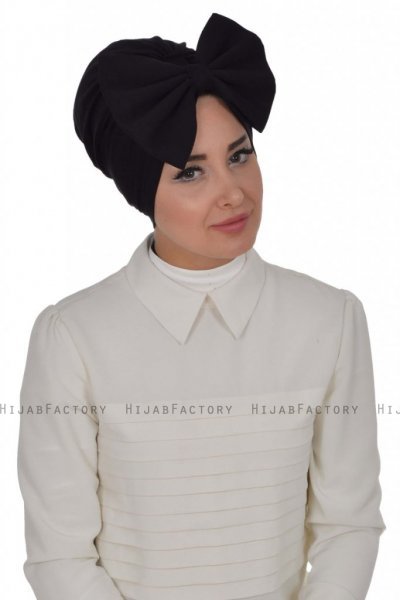 Julia - Svart Bomull Turban - Ayse Turban