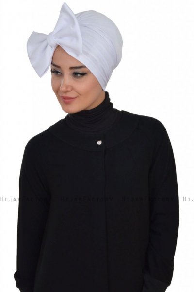 Julia - Hvit Bomull Turban - Ayse Turban