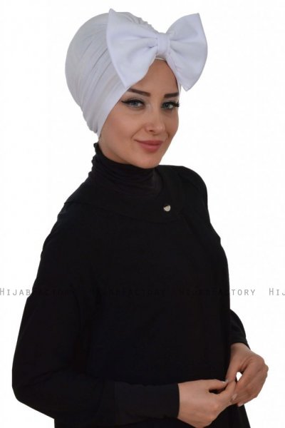 Julia - Hvit Bomull Turban - Ayse Turban