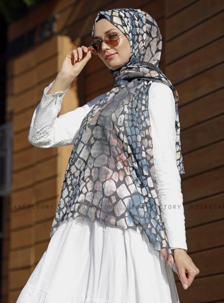 Dounia - Stein Mønstret Hijab