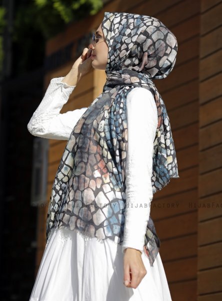 Dounia - Stein Mønstret Hijab