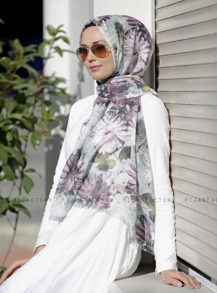 Dounia - Rosa Mønstret Hijab