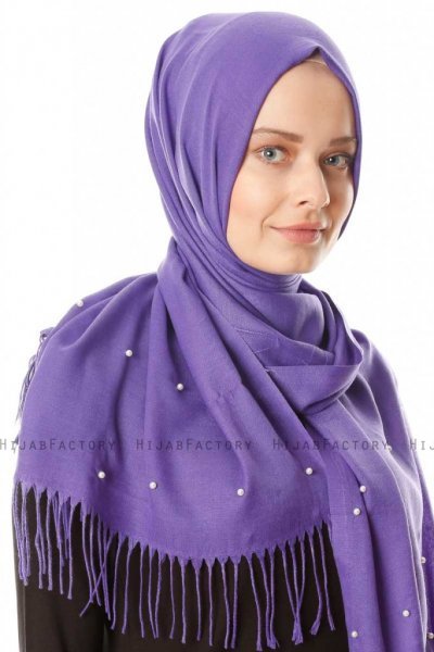 Kadri - Lys Lilla Hijab Med Perler - Özsoy