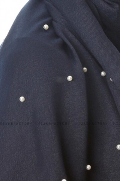 Kadri - Marineblå Hijab Med Perler - Özsoy