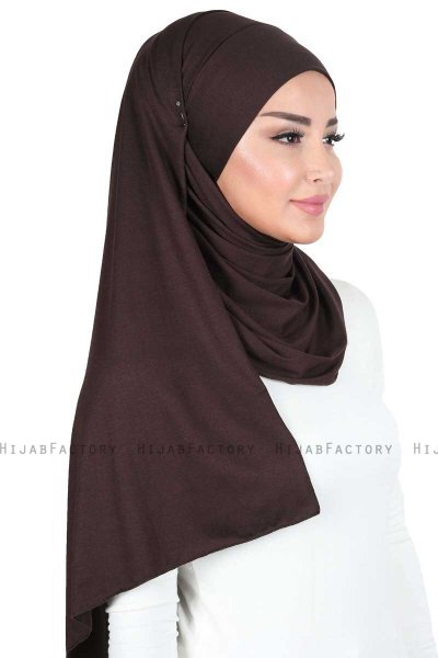 Kaisa - Brun Praktisk Bumull Hijab