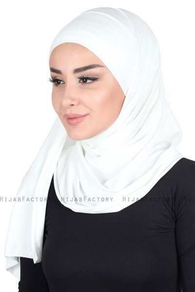 Kaisa - Creme Praktisk Bumull Hijab