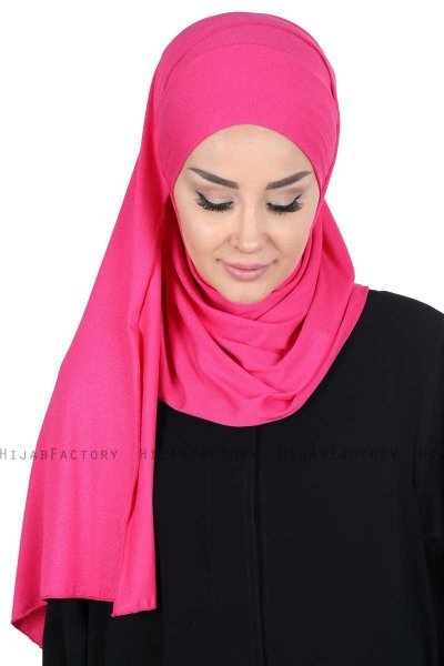 Kaisa - Fuchsia Praktisk Bumull Hijab