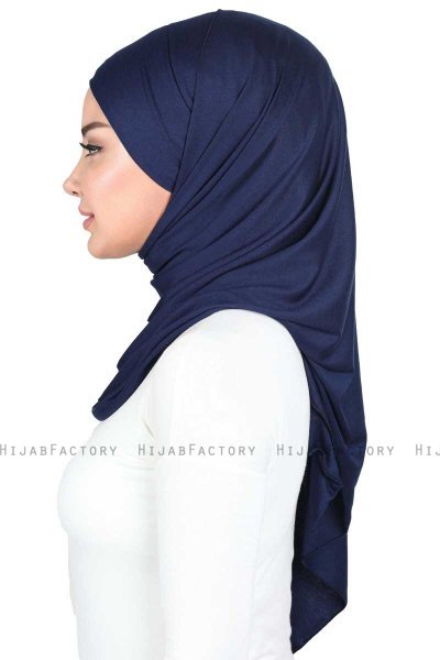 Kaisa - Marineblå Praktisk Bumull Hijab