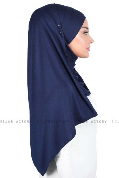 Kaisa - Marineblå Praktisk Bumull Hijab