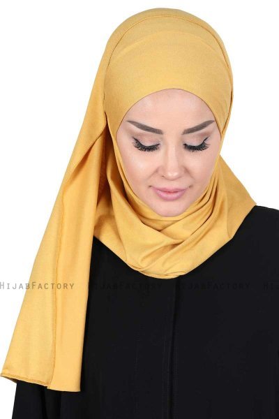 Kaisa - Sennepsgul Praktisk Bumull Hijab