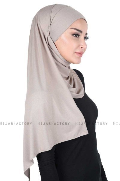 Kaisa - Taupe Praktisk Bumull Hijab