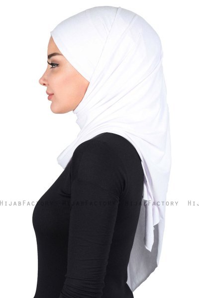 Kaisa - Hvit Praktisk Bumull Hijab