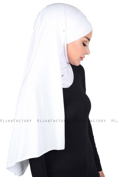 Kaisa - Hvit Praktisk Bumull Hijab