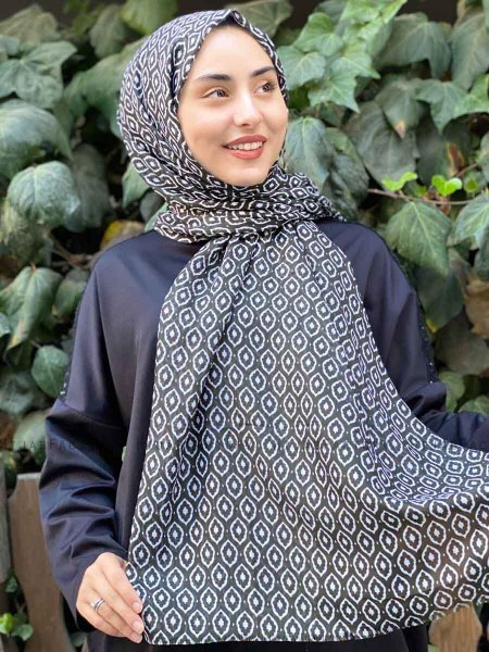 Kalila - Mørk Grønn Mønstret Bomull Hijab
