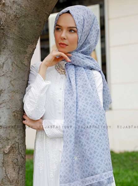 Khadija - Grå Mønstret Hijab - Sal Evi