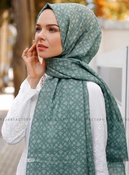 Khadija - Grønn Mønstret Hijab - Sal Evi