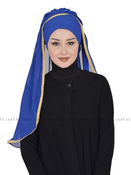 Louise - Blå Praktisk Hijab - Ayse Turban
