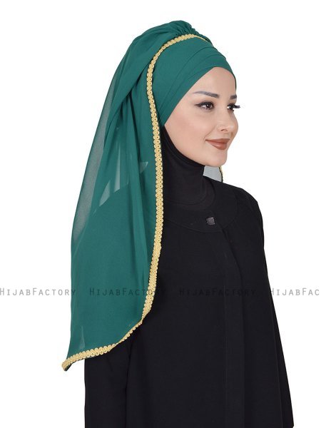 Louise - Mørk Grønn Praktisk Hijab - Ayse Turban