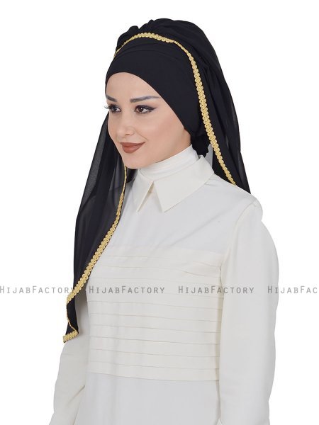 Louise - Svart Praktisk Hijab - Ayse Turban