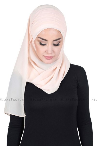 Malin - Beige Praktisk Chiffon Hijab