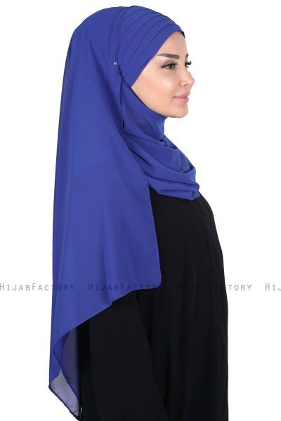 Malin - Blå Praktisk Chiffon Hijab