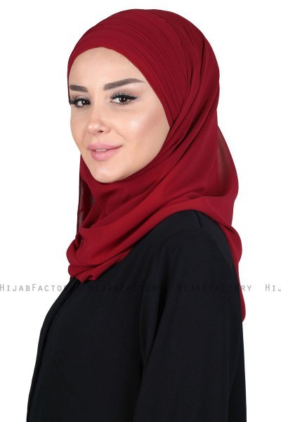 Malin - Bordeaux Praktisk Chiffon Hijab