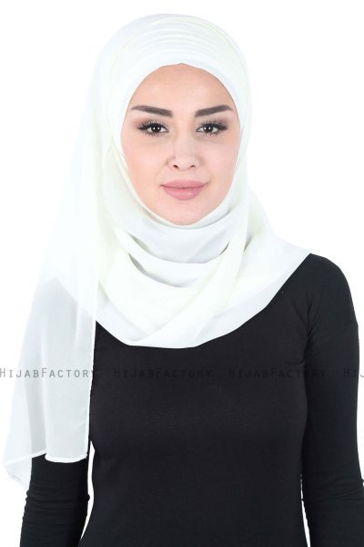 Malin - Creme Praktisk Chiffon Hijab