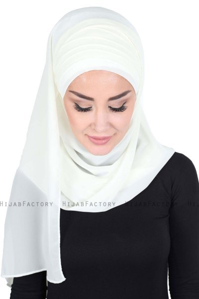 Malin - Creme Praktisk Chiffon Hijab