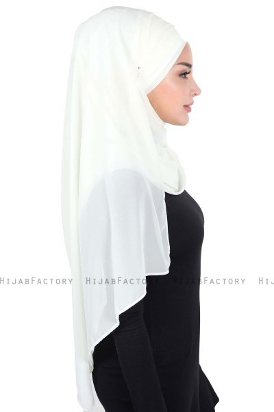 Malin - Creme Praktisk Chiffon Hijab