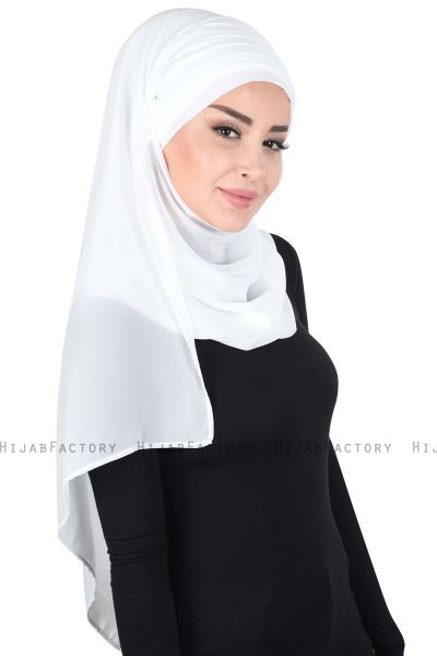 Malin - Offwhite Praktisk Chiffon Hijab