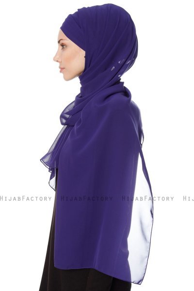Mehtap - Lilla Praktisk One Piece Chiffon Hijab