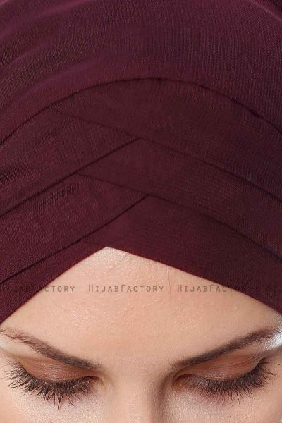 Mehtap - Plomme Praktisk One Piece Chiffon Hijab