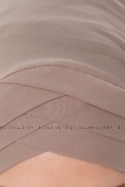 Mehtap - Taupe Praktisk One Piece Chiffon Hijab